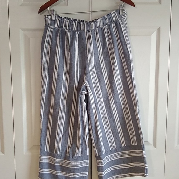 Pink Rose cotten linen wide leg pants size Lg - Picture 5 of 9